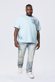 Big and Tall - Tapestry Patch SS Tee - Cerulean