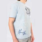 Smoke Rise Tapestry Patch SS Tee - Cerulean