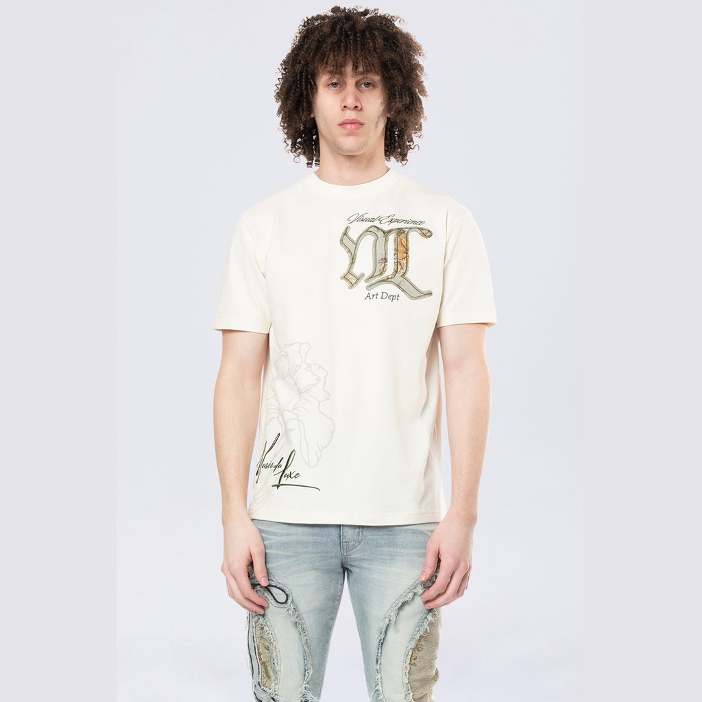 Smoke Rise Tapestry Patch SS Tee - Ecru