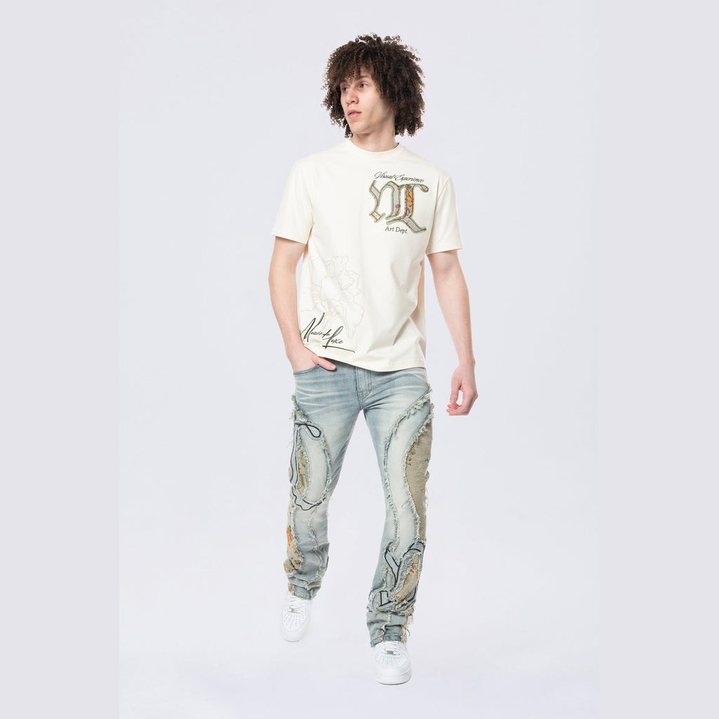 Smoke Rise Tapestry Patch SS Tee - Ecru