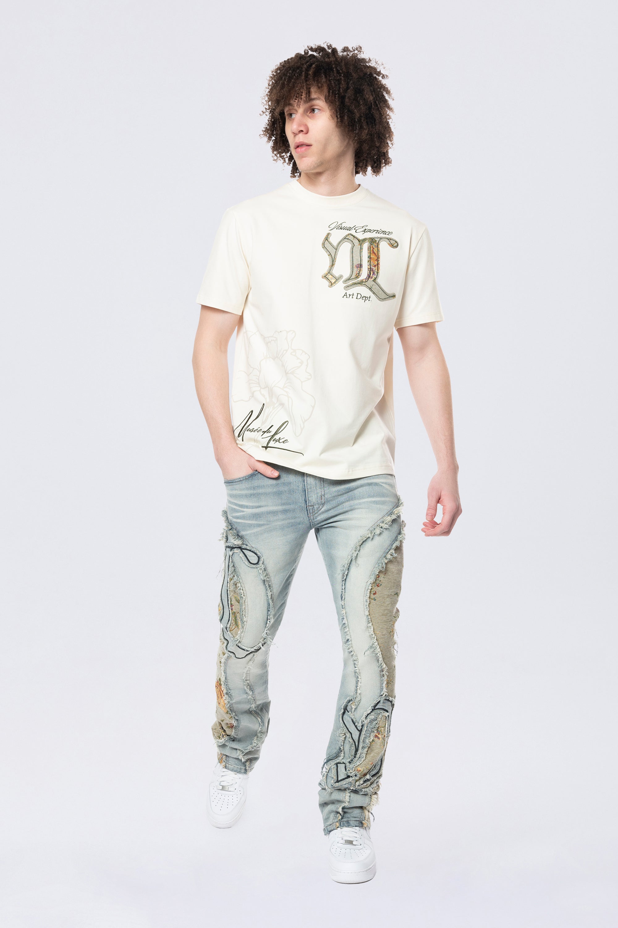 Tapestry Patch SS Tee - Ecru