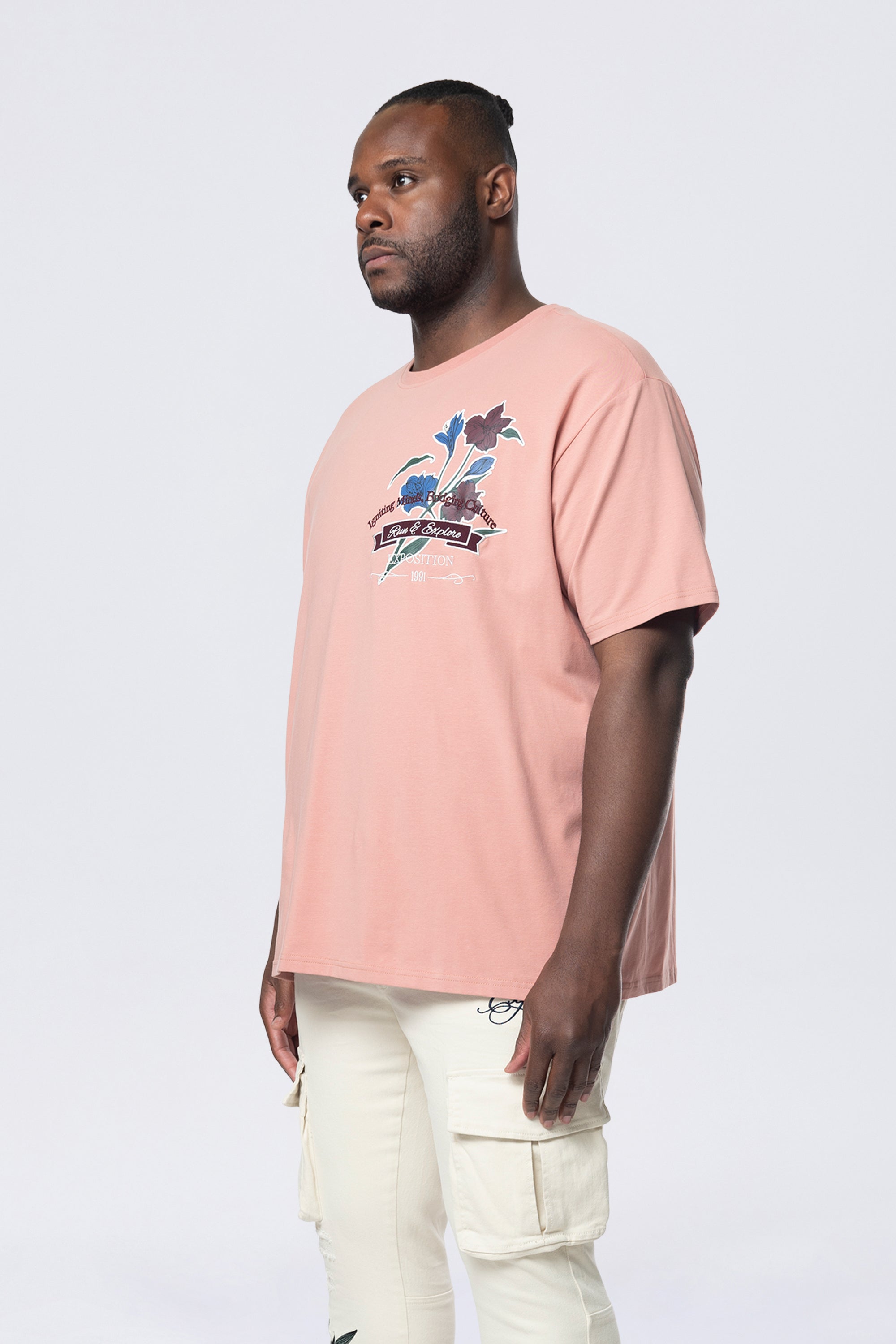 Big and Tall - Run & Escape SS Tee - Ash Rose