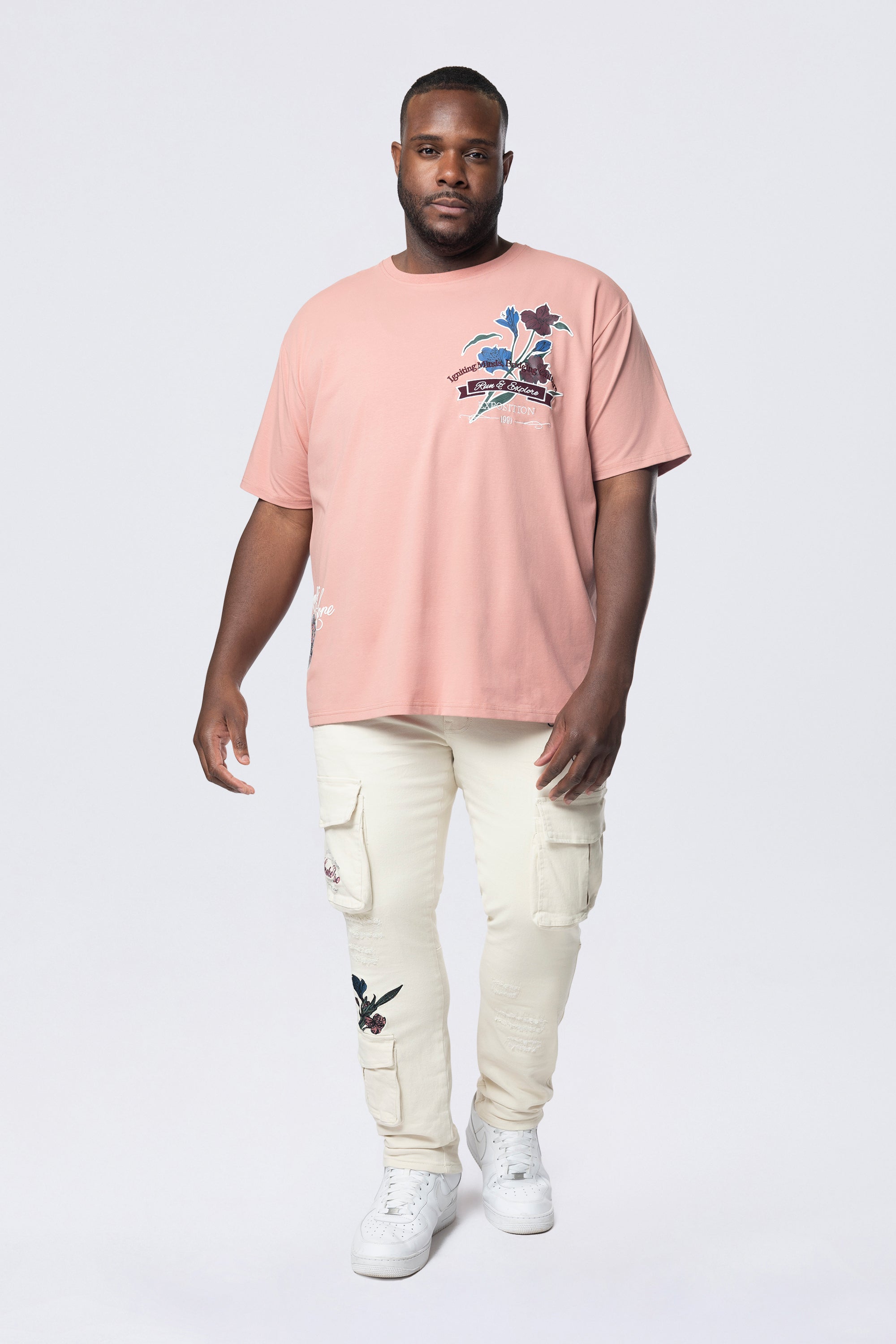 Big and Tall - Run & Escape SS Tee - Ash Rose