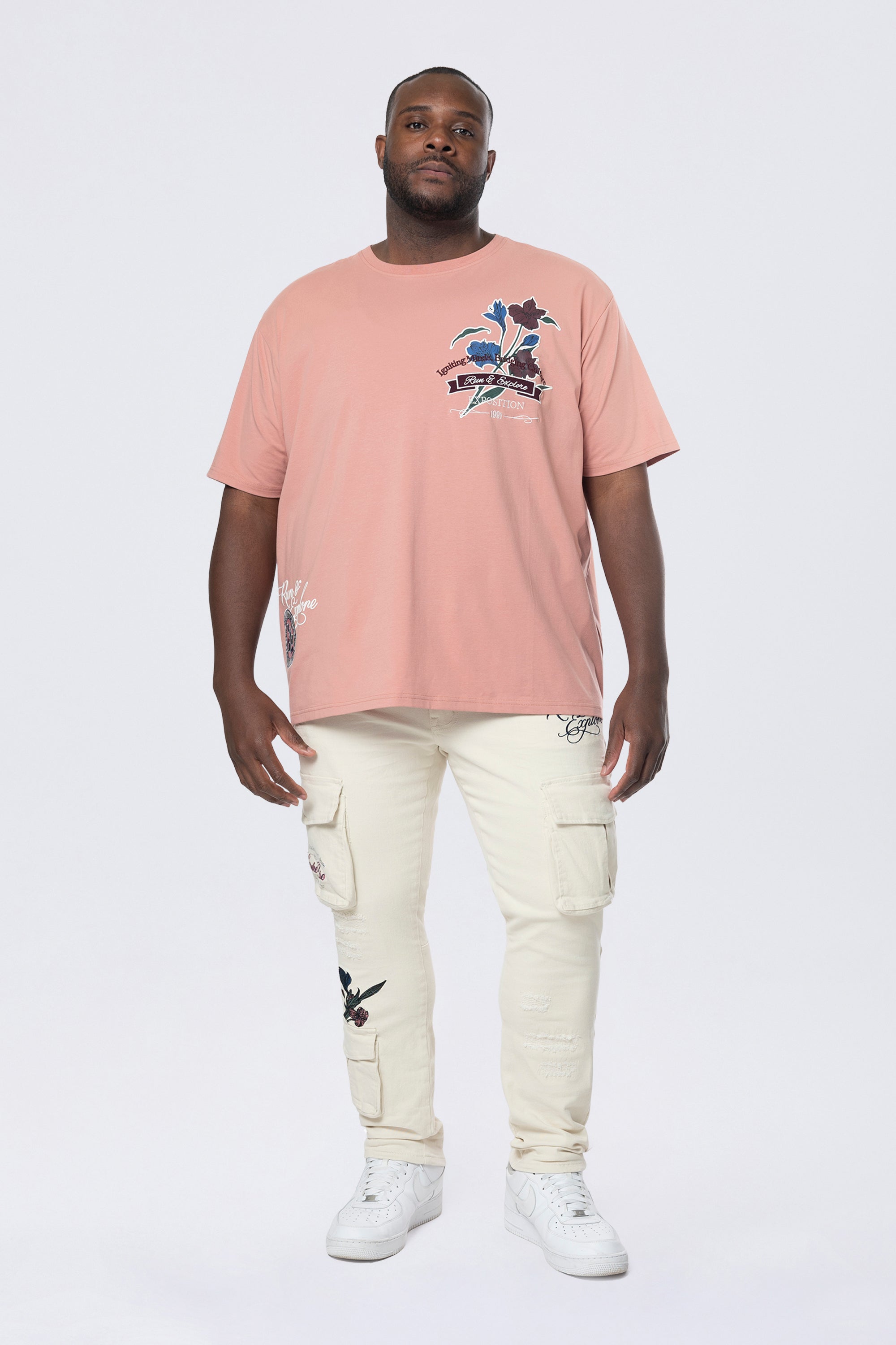 Big and Tall - Run & Escape SS Tee - Ash Rose