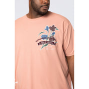 Smoke Rise Big and Tall Big and Tall - Run & Escape SS Tee - Ash Rose