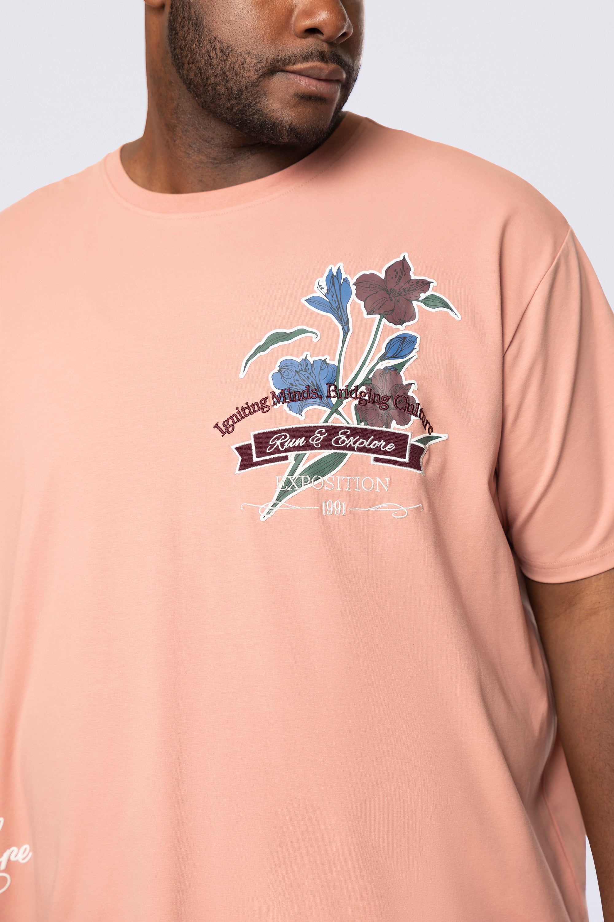 Big and Tall - Run & Escape SS Tee - Ash Rose