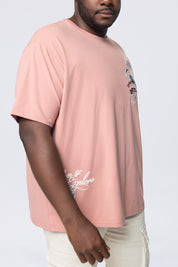 Big and Tall - Run & Escape SS Tee - Ash Rose