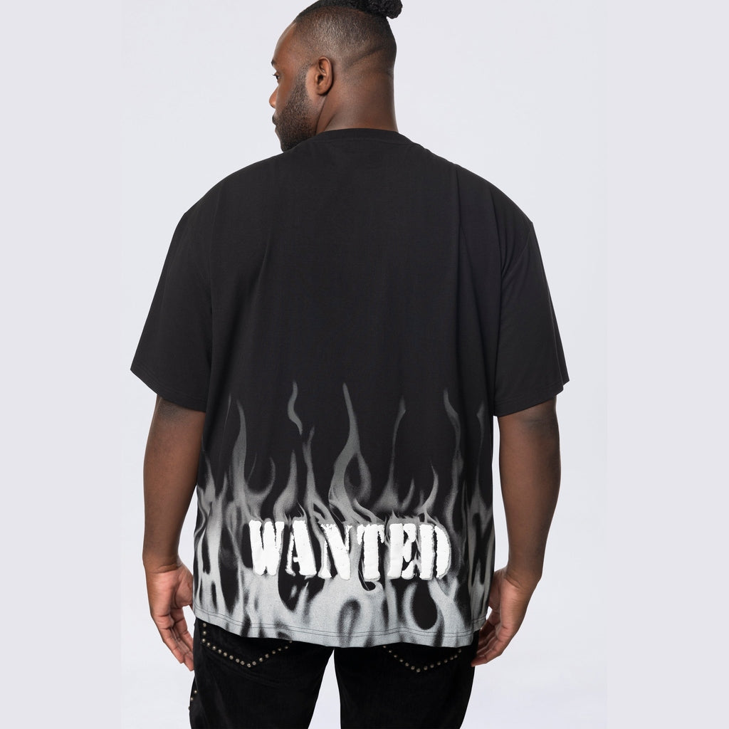 Smoke Rise Big and Tall Big and Tall - Flocked Print SS Tee - Black