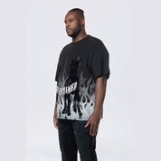 Smoke Rise Big and Tall Big and Tall - Flocked Print SS Tee - Black