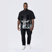 Smoke Rise Big and Tall Big and Tall - Flocked Print SS Tee - Black