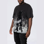 Smoke Rise Big and Tall Big and Tall - Flocked Print SS Tee - Black