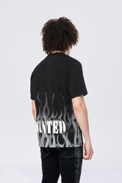 Flocked Print SS Tee - Black