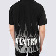 Smoke Rise Flocked Print SS Tee - Black