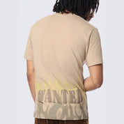 Smoke Rise Flocked Print SS Tee - Sandstone