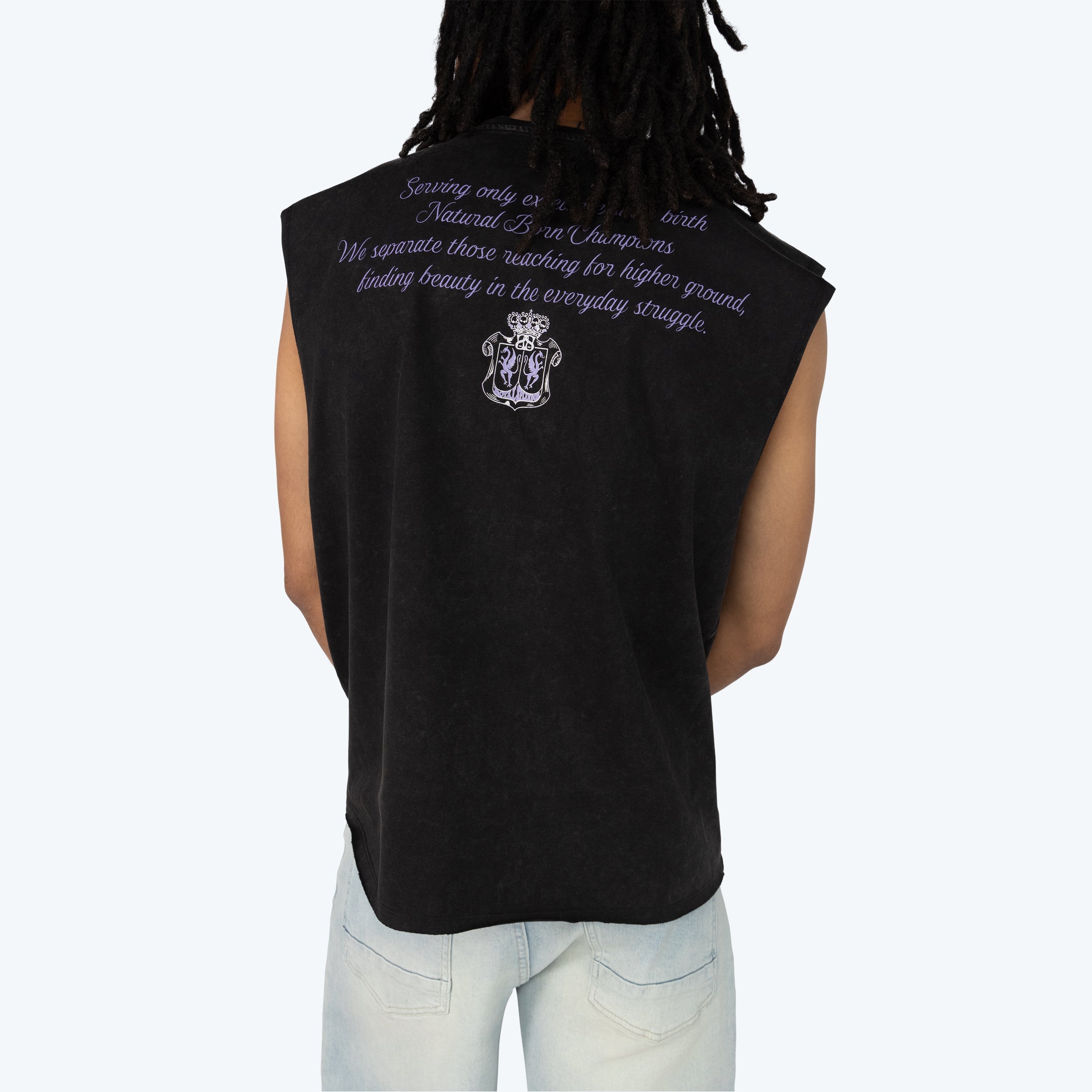 Oversized Cropped Maximalist Muscle T-Shirt - Graphite