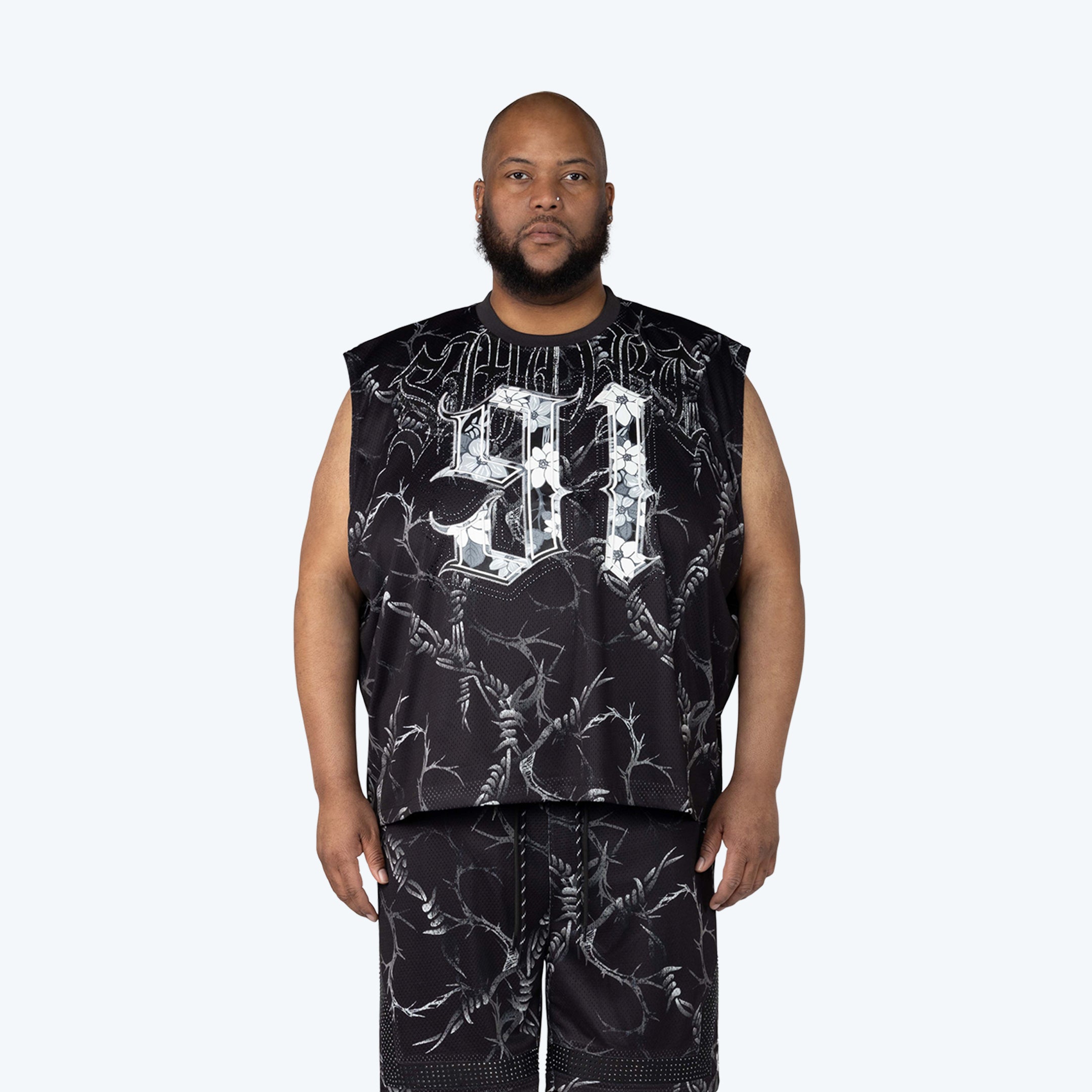 Big and Tall - Dystopia Printed French Terry Sleeveless Tee