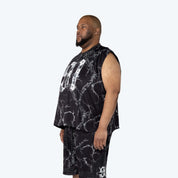 Big and Tall - Dystopia Printed French Terry Sleeveless Tee
