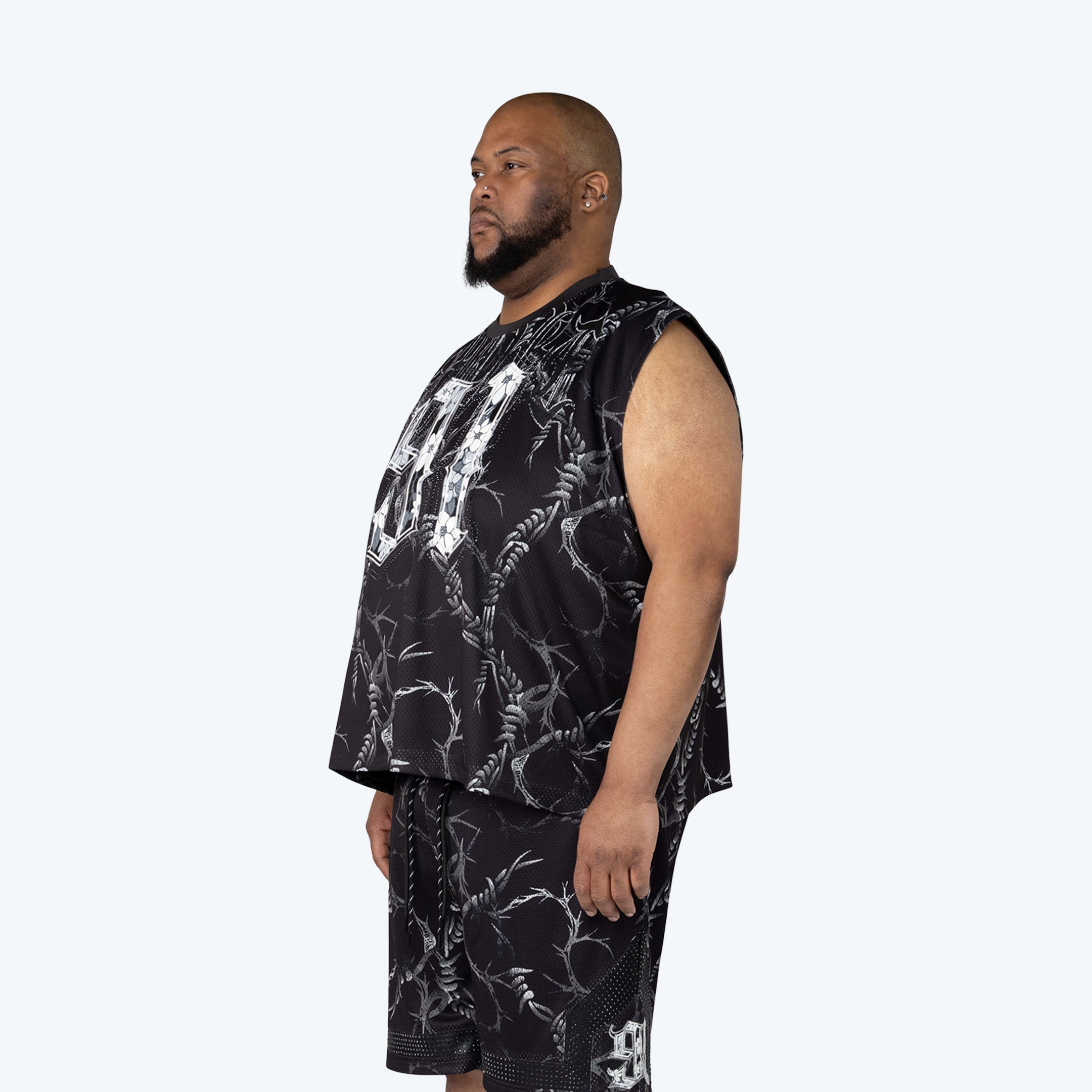 Big and Tall - Dystopia Printed French Terry Sleeveless Tee