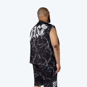 Big and Tall - Dystopia Printed French Terry Sleeveless Tee