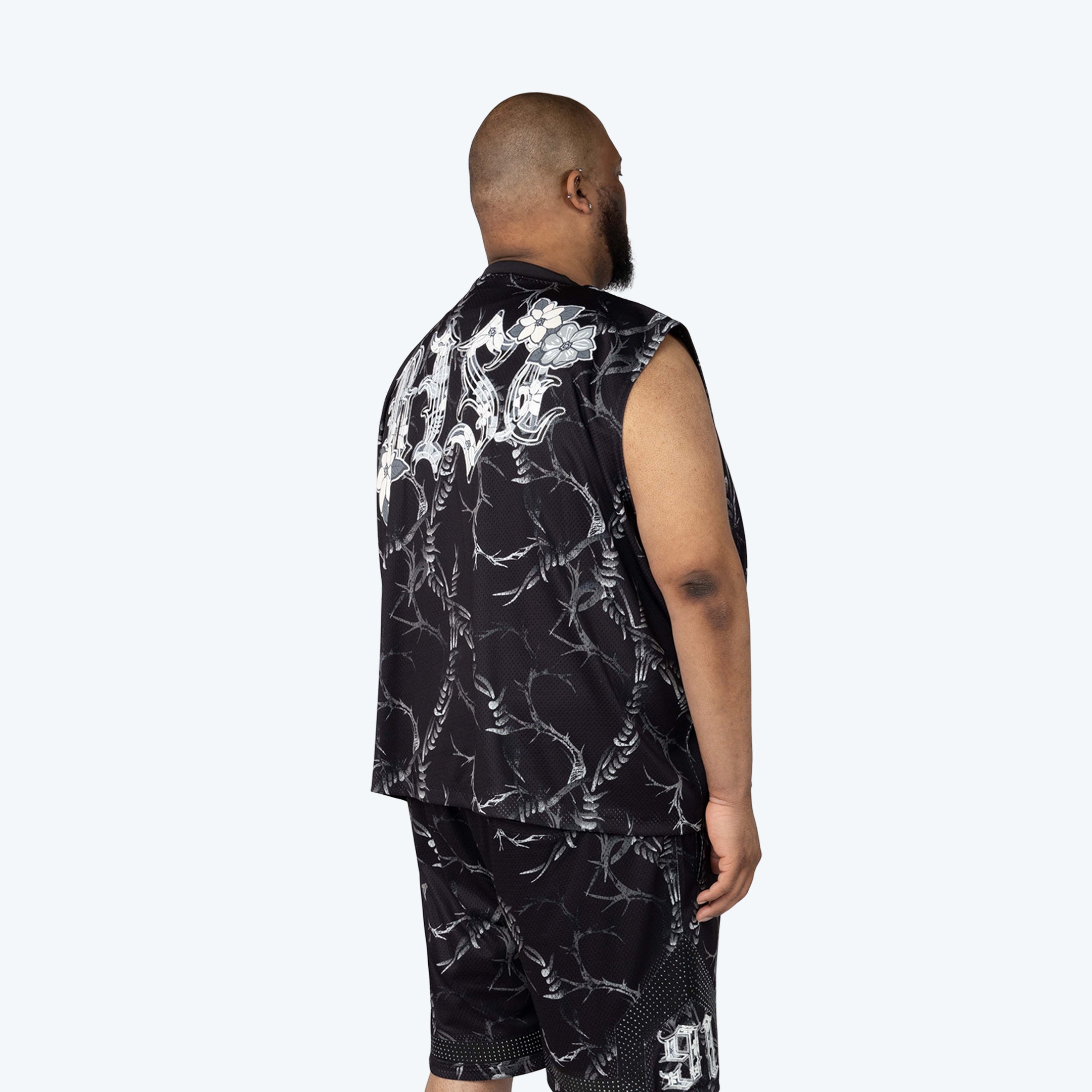 Big and Tall - Dystopia Printed French Terry Sleeveless Tee