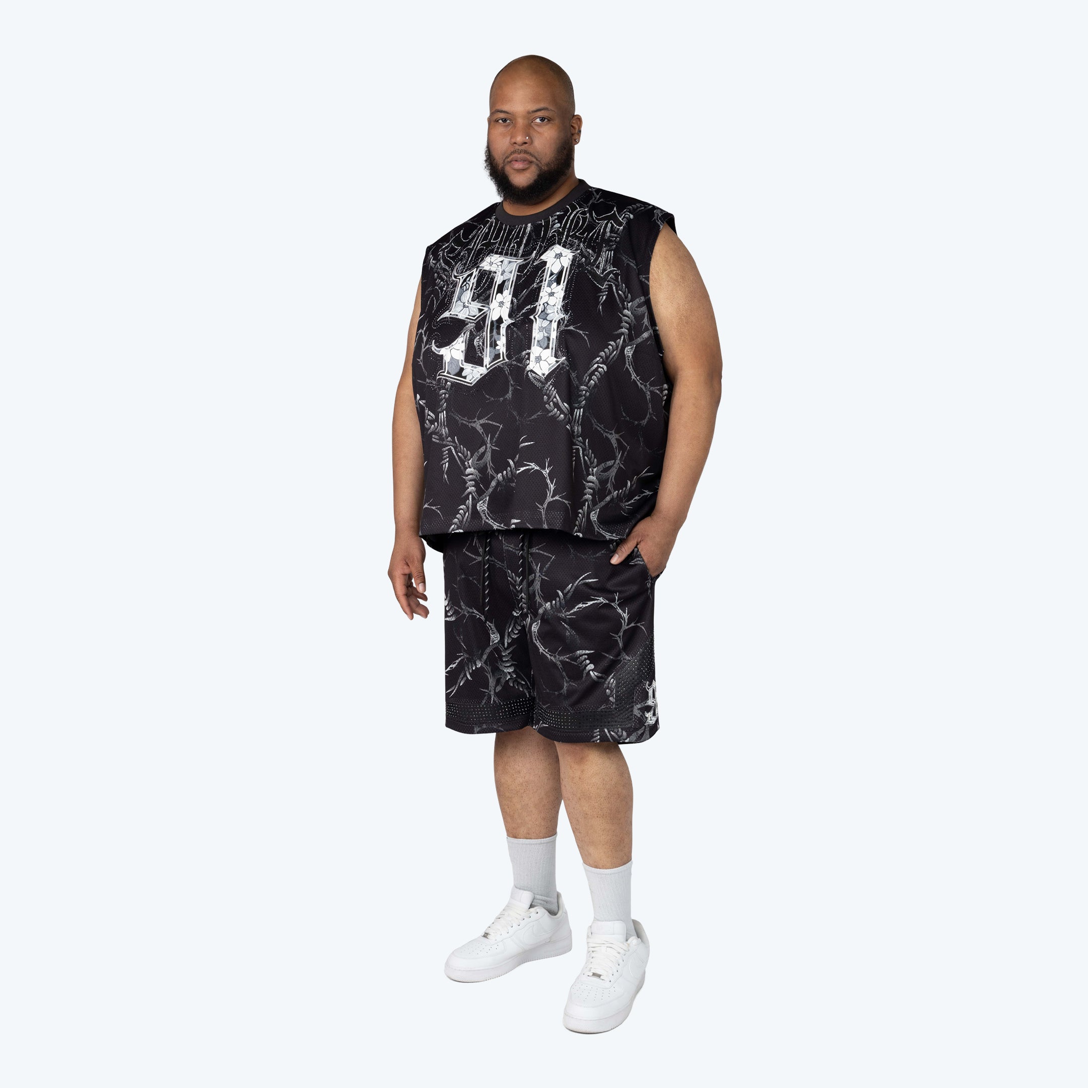 Big and Tall - Dystopia Printed French Terry Sleeveless Tee