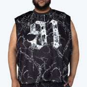 Big and Tall - Dystopia Printed French Terry Sleeveless Tee
