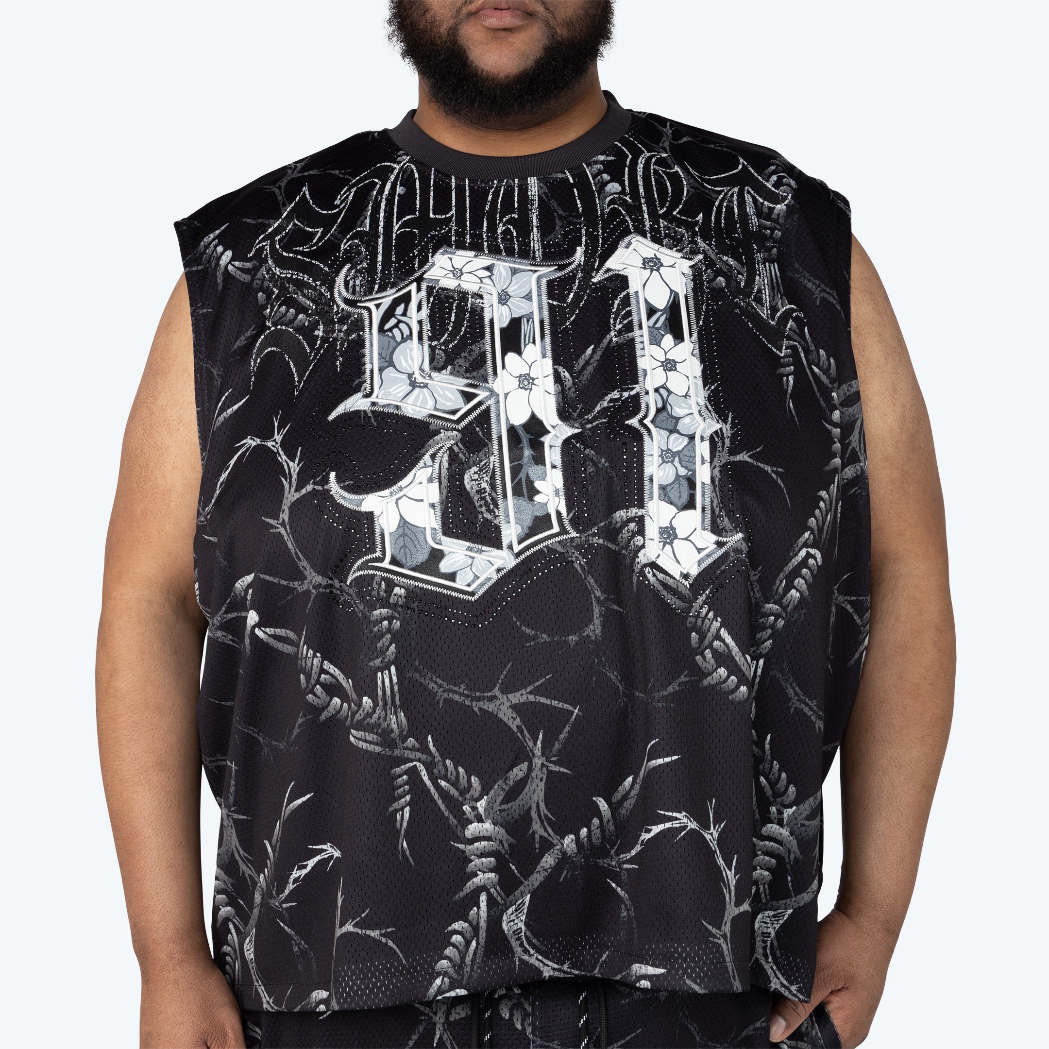 Big and Tall - Dystopia Printed French Terry Sleeveless Tee