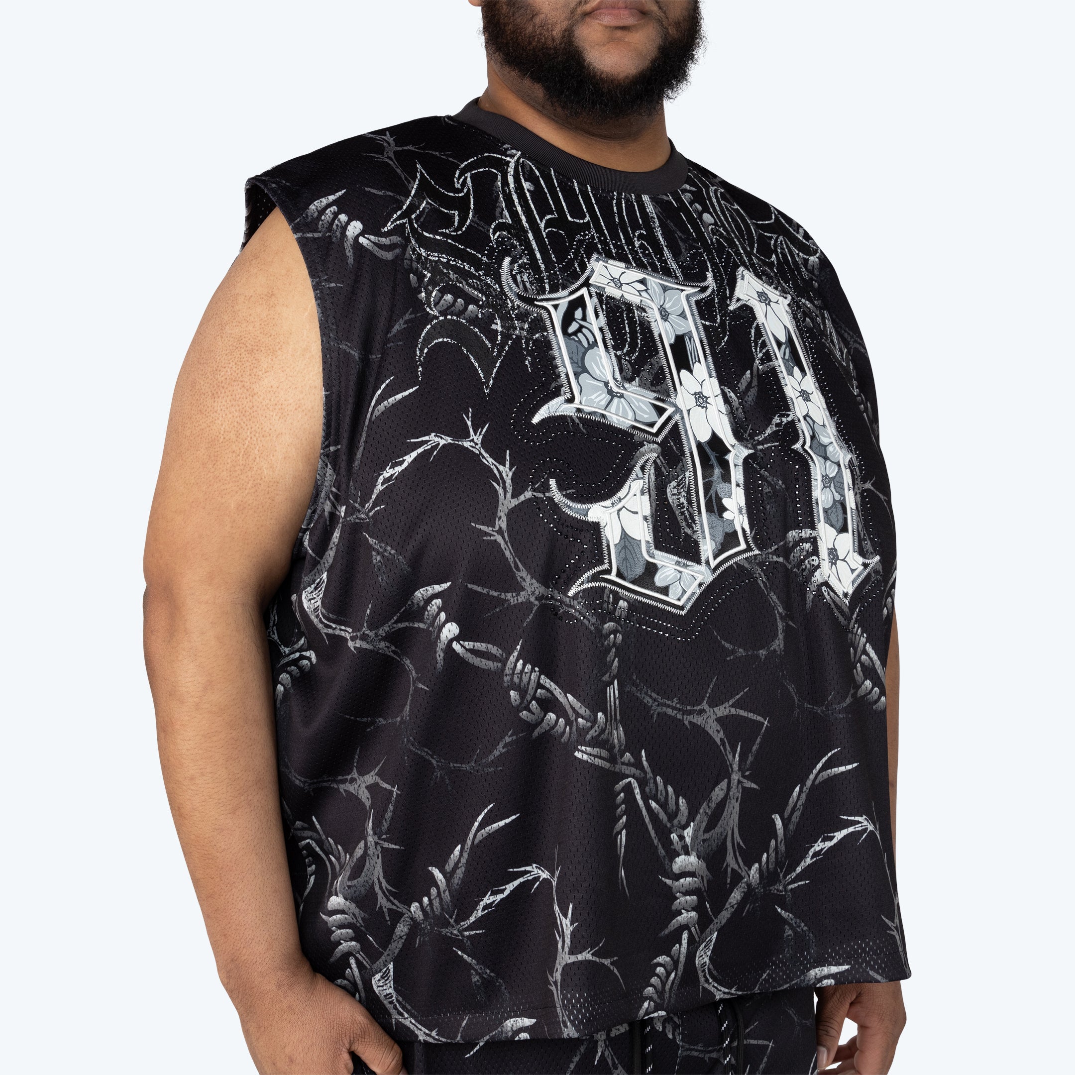 Big and Tall - Dystopia Printed French Terry Sleeveless Tee