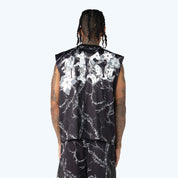 Cropped Dystopia Printed French Terry Sleeveless Muscle Tee