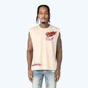 Dropped Shoulder Dystopia Rhinestone Killer Life Muscle T-Shirt