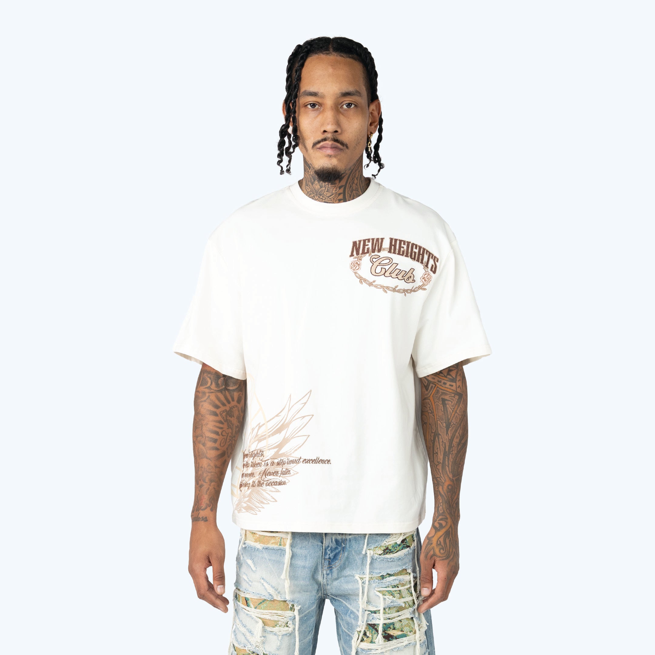 Wide Cropped Tapestry Graphic T-Shirt