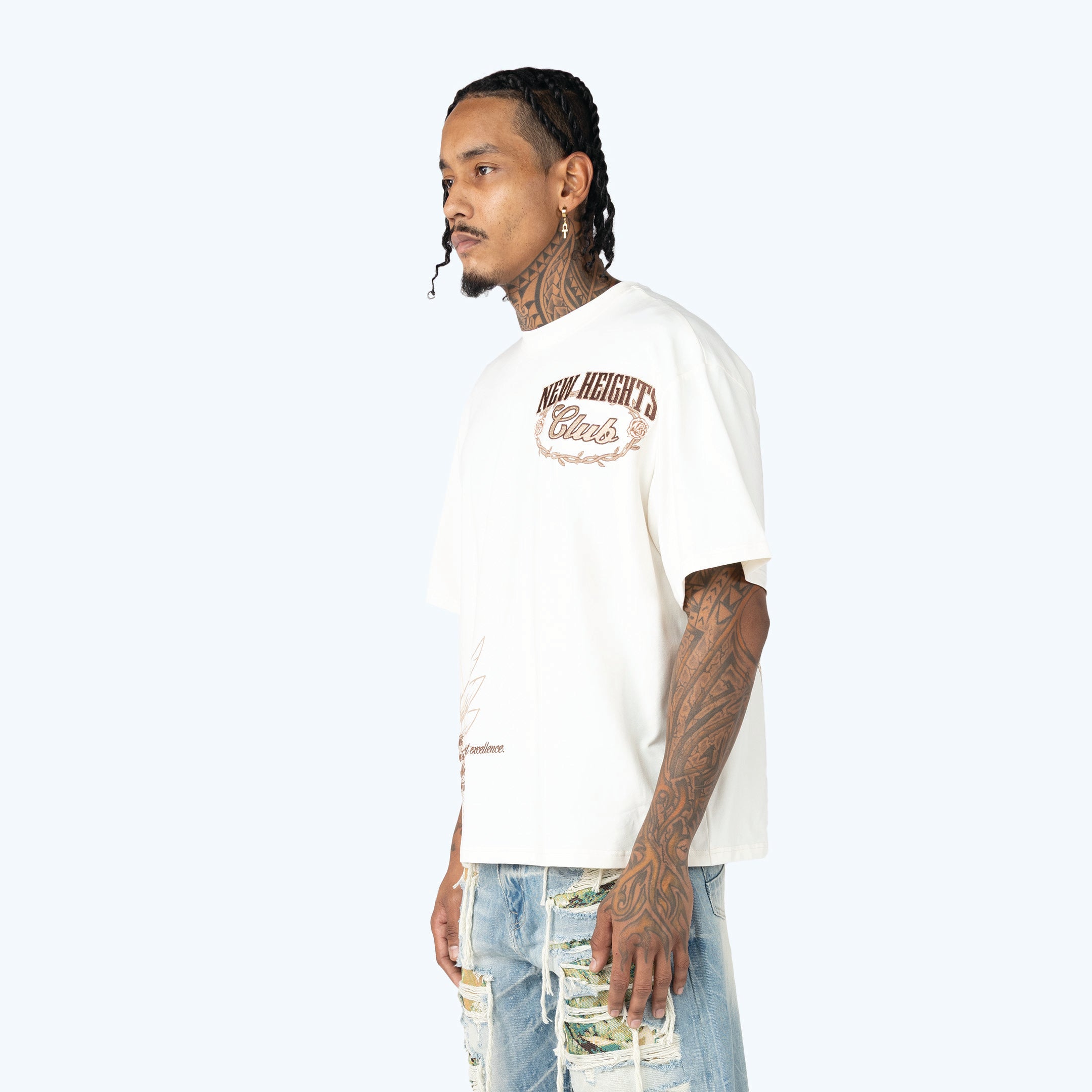 Wide Cropped Tapestry Graphic T-Shirt
