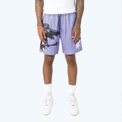 Lounge Maximalist Printed Mesh Shorts - Paisley Purple