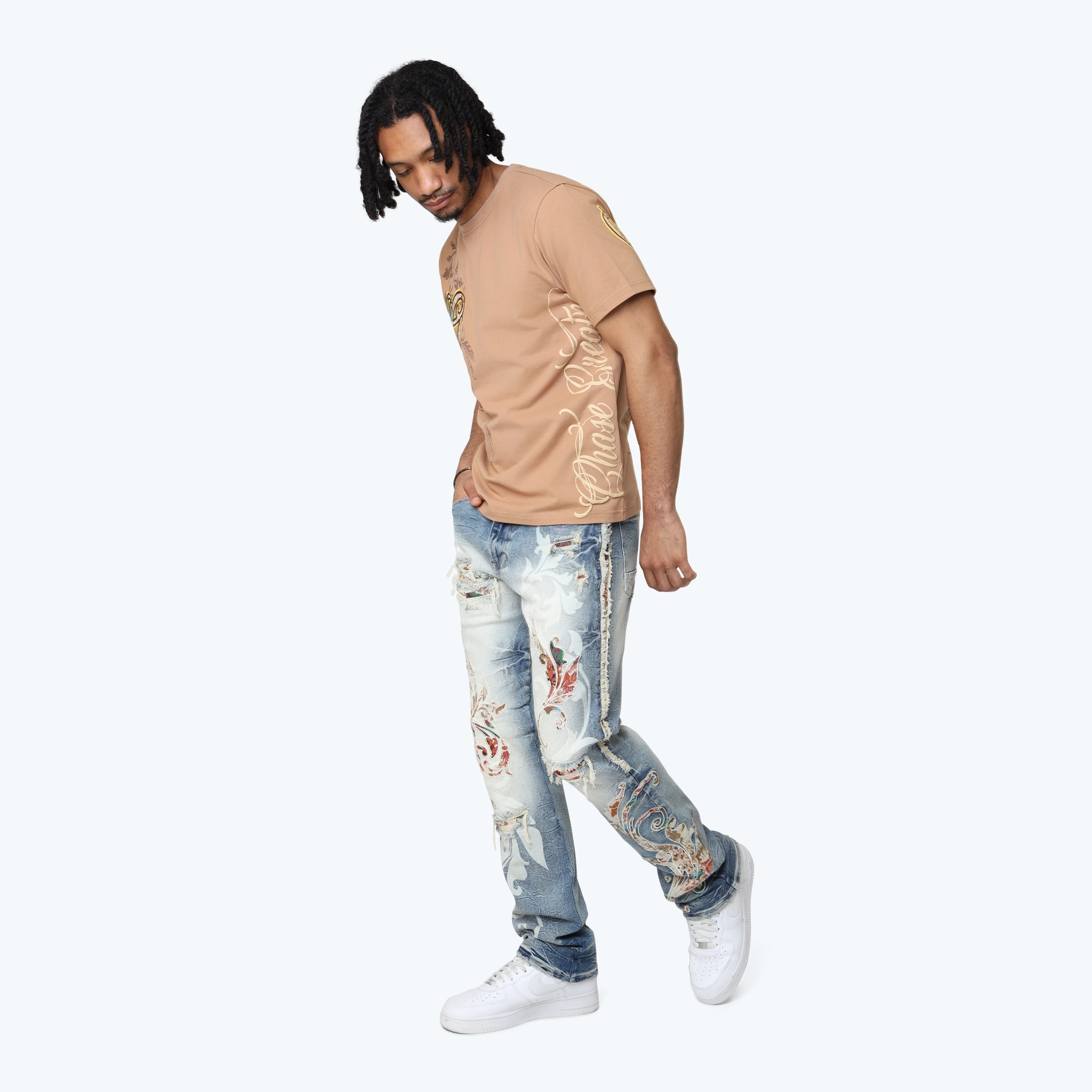Long Straight Academy Jeans - Rhodes Blue