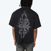 Wide Cropped Luminous T-Shirt - Black