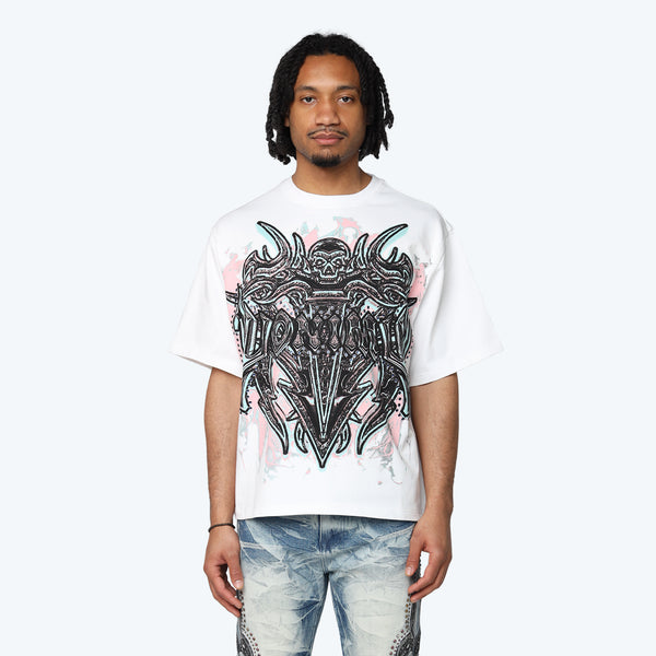 Wide Cropped Luminous T-Shirt - White