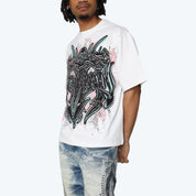 Wide Cropped Luminous T-Shirt - White