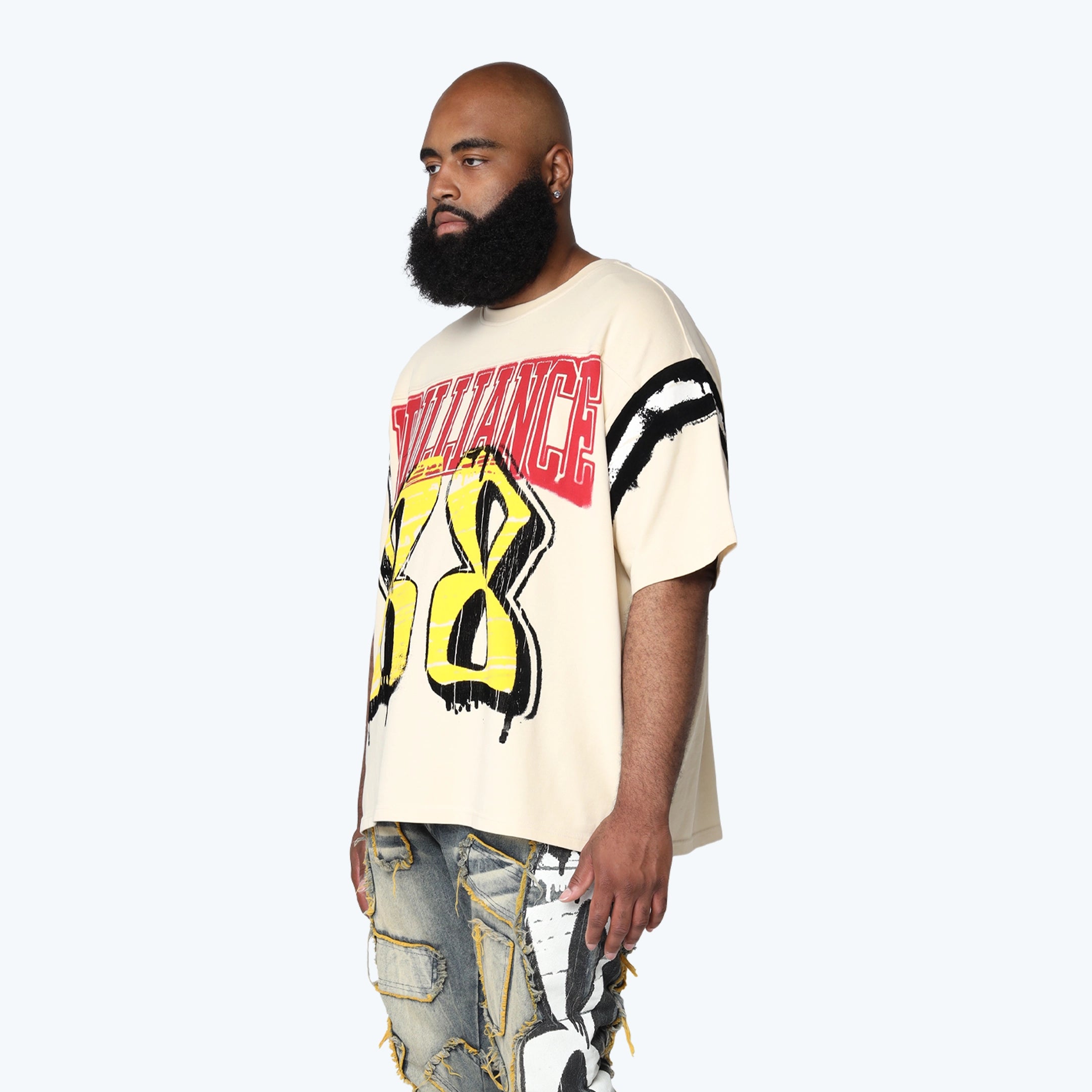 Big and Tall - Victory Flocking T-Shirt - Wood Ash