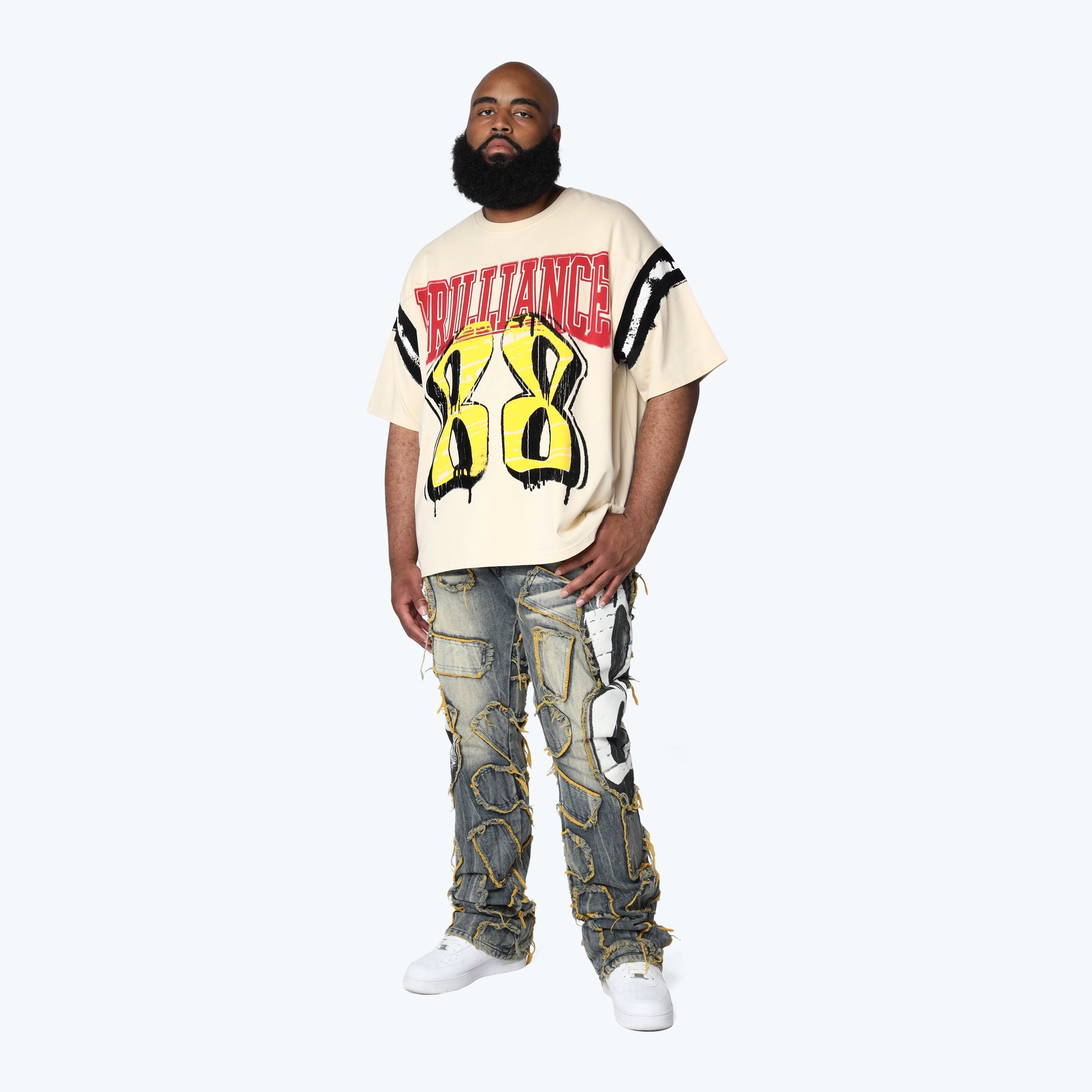 Big and Tall - Victory Flocking T-Shirt - Wood Ash
