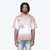 Wide Cropped Revival Rhinestone T-Shirt - Dune