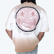 Wide Cropped Revival Rhinestone T-Shirt - Dune