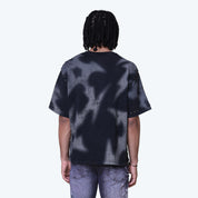 Wide Cropped Ascended Studded T-Shirt - Black