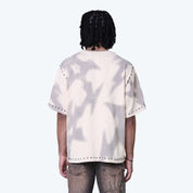 Wide Cropped Ascended Studded T-Shirt - Smoke Grey