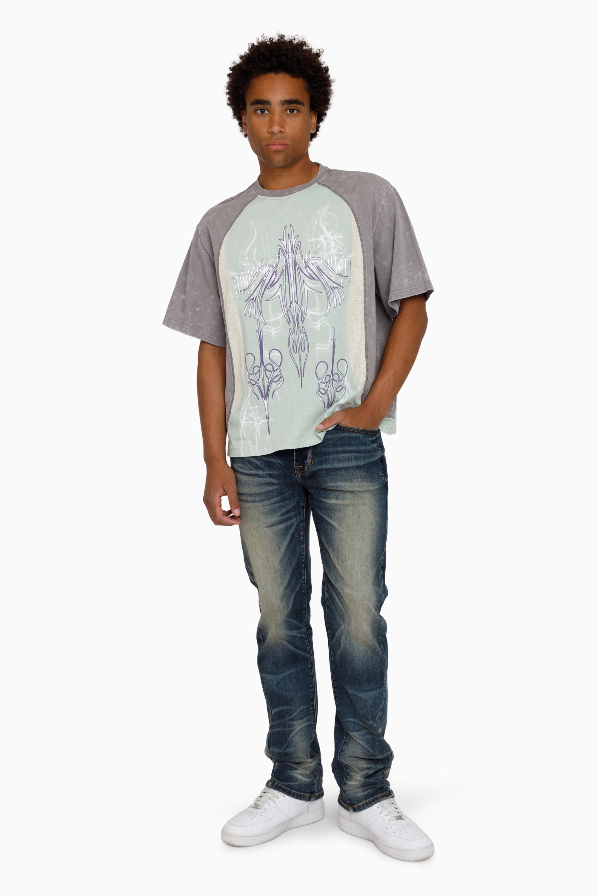 Air Brush SS T-Shirt - Frosty Green