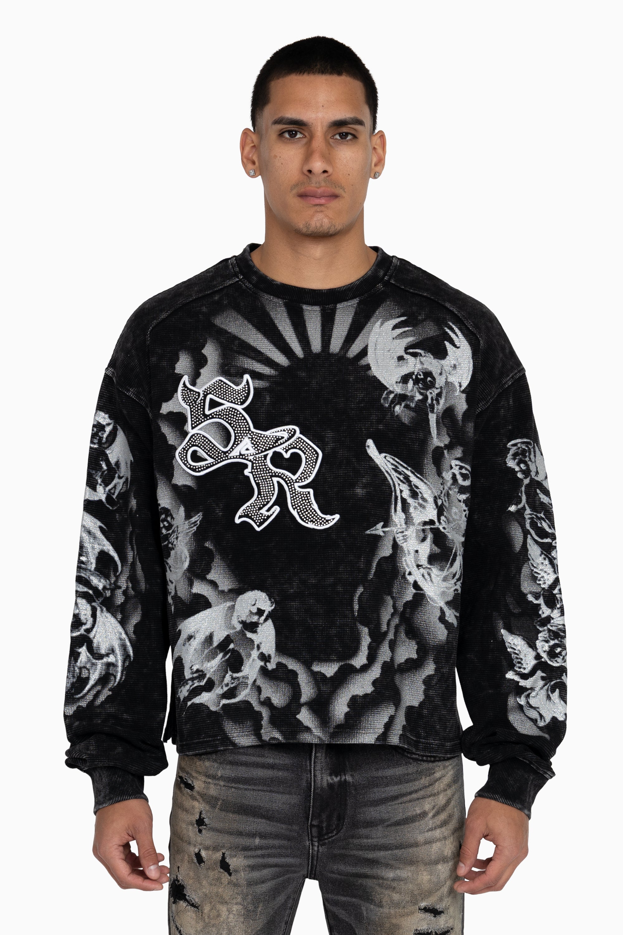 Trouble In Peace Thermal LS Tee - Black