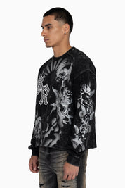 Trouble In Peace Thermal LS Tee - Black