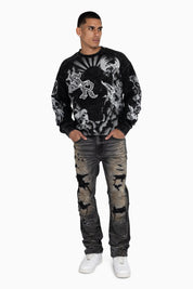Trouble In Peace Thermal LS Tee - Black