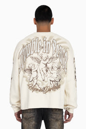 Trouble In Peace Thermal LS Tee - Ecru