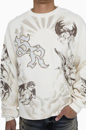 Trouble In Peace Thermal LS Tee - Ecru