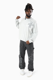 Blessed With Faith Waffle LS T-Shirt - London Grey